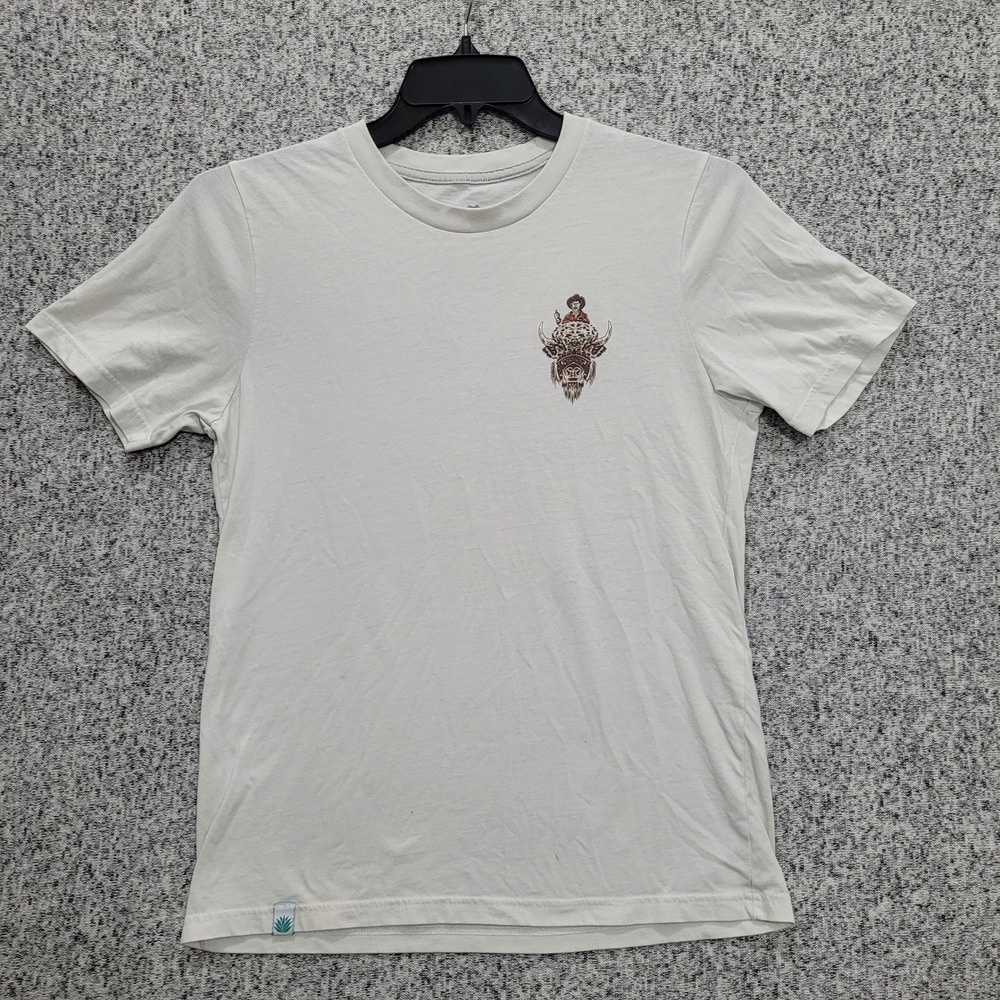 Sendero Provisions Co Hes On‎ A Buffalo Graphic T-Shirt Mens Cream Small FLAW